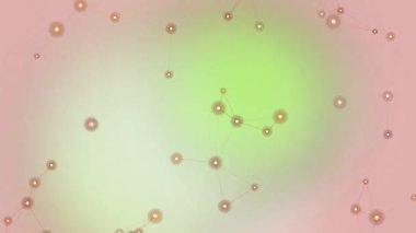 Gradyan Arkaplanda Parlayan Düğümlerle Soyut Ağ Bağlantısı