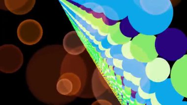 Dynamic Abstract Composition with Colorful Spheres on Dark Background