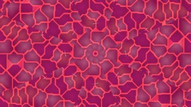 Kırmızı ve Pembe Renkli Soyut Geometrik Desen