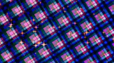 Parlayan Yıldızların Arkaplanına sahip Soyut Ekoseli Desen