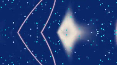 Işık Çizgileri ve Dağılmış Noktalarla Soyut Mavi Arkaplan