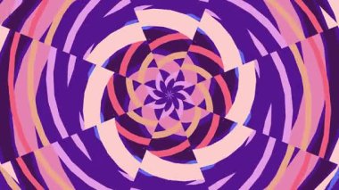 Soyut Geometrik Kaleydoskop Şablonu Mor, Pembe ve Bej