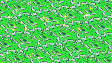 Parlak Aksanlı Canlı Yeşil Soyut Desen