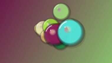 Gradyan Arkaplan Üzerine Soyut Renkli Küreler