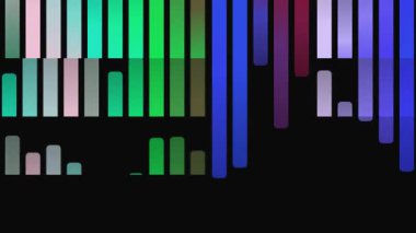 Siyah Arkaplanda Soyut Renkli Dikey Çubuklar