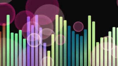 Siyah Arkaplanda Bokeh Işıkları ile Renkli Soyut Eşitleyici