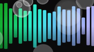 Siyah Arkaplanda Kabarcıklar Olan Soyut Ses Spektrumu