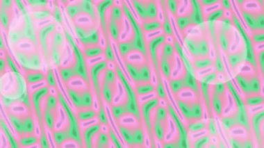 Kabarcıklı Soyut Pembe ve Yeşil Dalgalı Desen