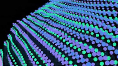 Siyah Arkaplanda Renkli Noktaların Soyut Dalgası