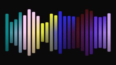 Siyah Arkaplan Üzerine Renkli Soyut Çubuk Grafiği