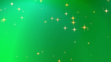 Yeşil Gradyan Arkaplanında Parlayan Yıldızlar