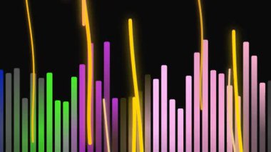 Siyah Arkaplan Üzerine Soyut Renkli Çubuk Grafiği