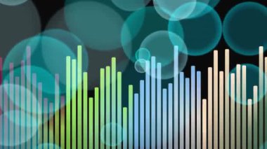 Siyah Arkaplanda Bokeh Işıkları olan Soyut Renkli Çubuk Grafiği