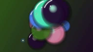 Koyu Yeşil Arkaplan üzerinde Aydınlık Efektli Soyut Küreler