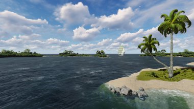 yelkenli ile deniz manzarası