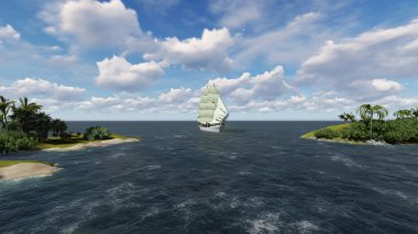 yelkenli ile deniz manzarası