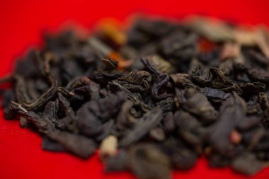 Yeşil çay makrosu arka planda çekim yapıyor..