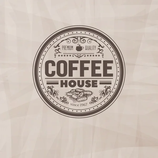 Moderne Kaffee-Plakette auf hellem Hintergrund — Stockvektor