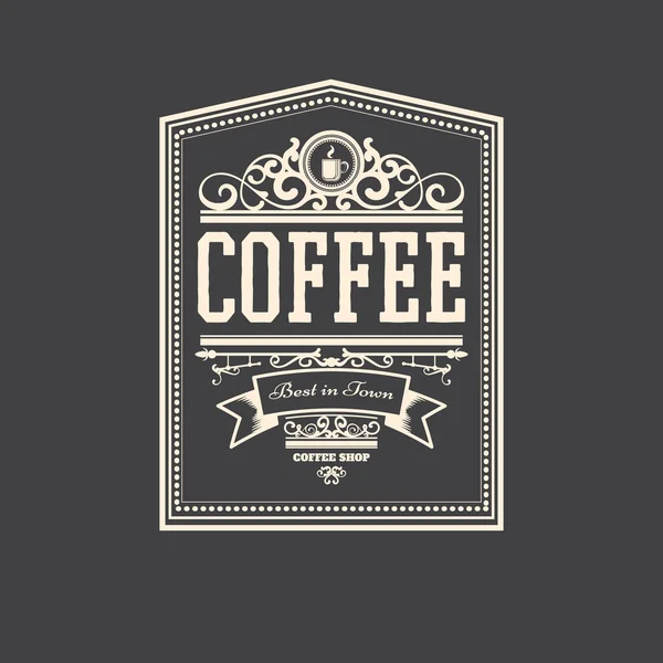 Elegant kaffe badge — Stock vektor