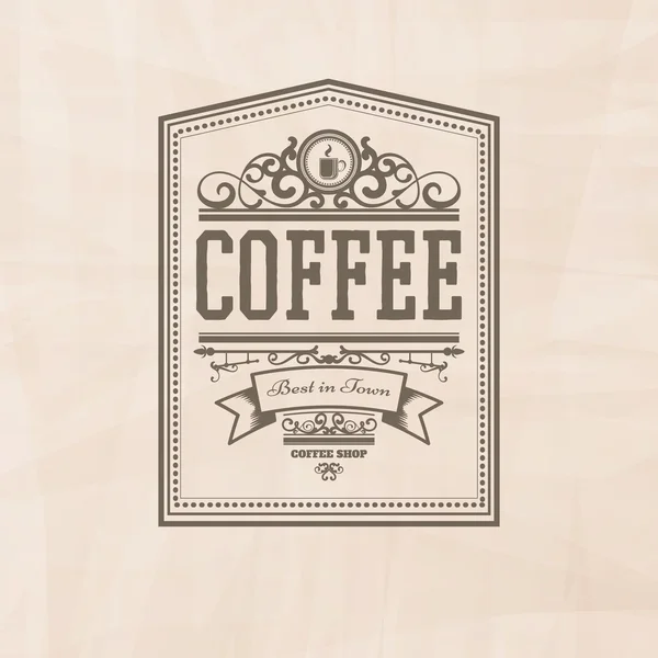 Stilvolles Kaffeeabzeichen — Stockvektor