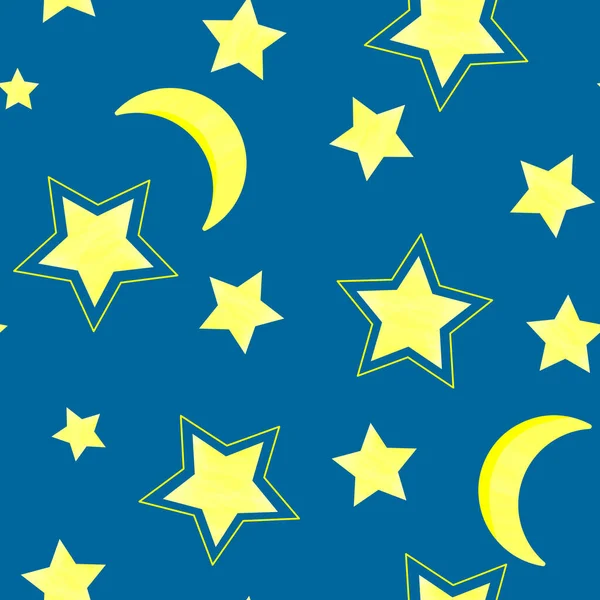 Seamless Pattern Stars Month Pattern Children Night Theme Starry Sky — Stock Photo, Image