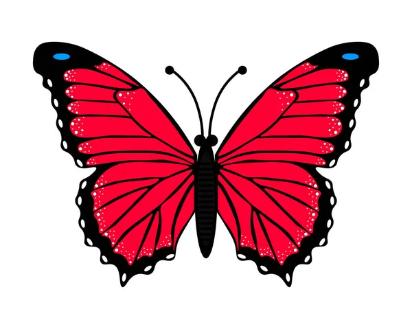 Vlinder Een Simpele Tekening Van Een Insect Met Rode Vleugels — Stockfoto