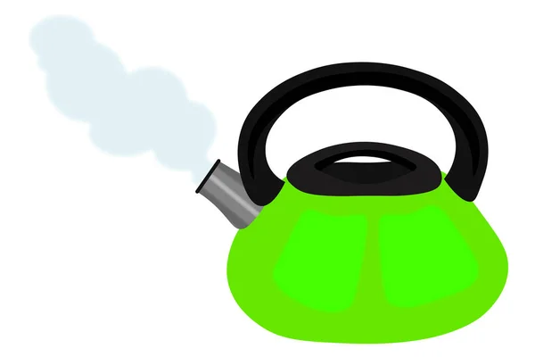 ガスストーブ用のやかん 台所用品 沸騰水用家電 茶やコーヒーを作るための装置 — ストックベクタ