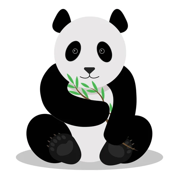 Cute Panda Bamboo Cute Drawing Panda Bear Bamboo Branch Its — Stock Photo, Image