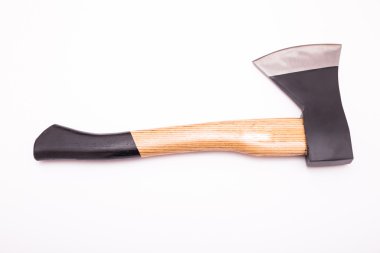 Small hand axe with wooden black handle  clipart