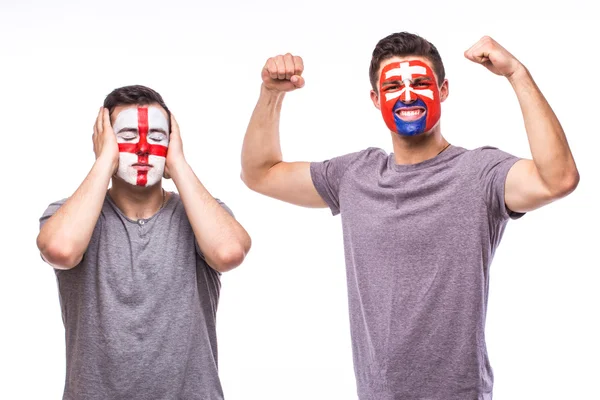 Angleterre vs Slovaquie. Les fans de football des équipes nationales font preuve d'émotions : la Slovaquie gagne, l'Angleterre perd — Photo