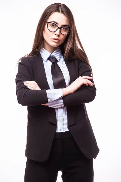 Mignon jeune femme d'affaires dans des lunettes — Photo