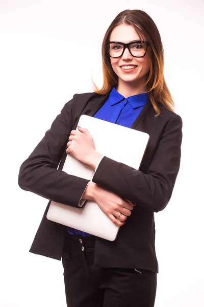 Succesvol zakenvrouw, met een laptop — Stockfoto