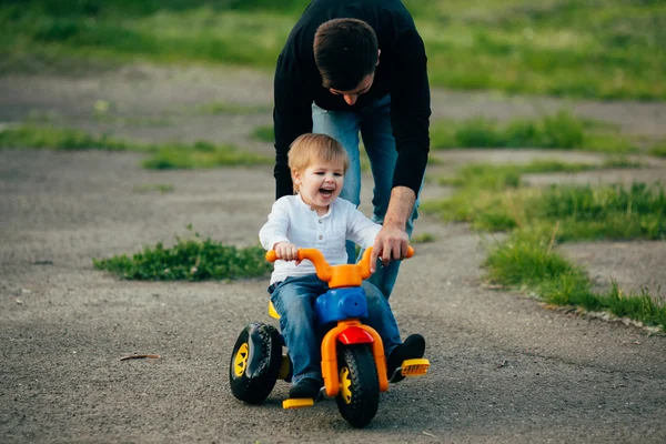 Young father with his little boy