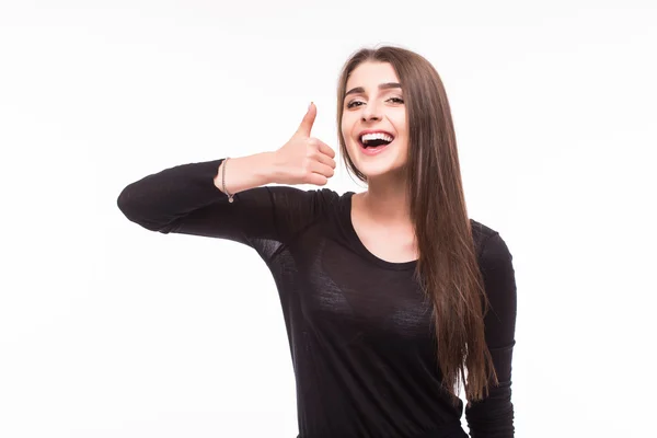 Šťastná žena s fajn gesto — Stock fotografie