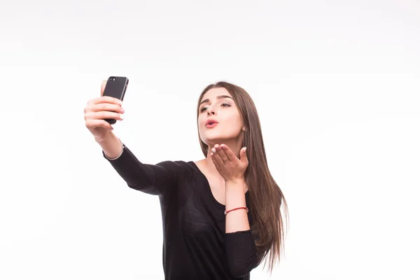 Selfie, Beautiful girl took pictures of her self — стоковое фото