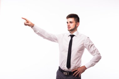 beyaz üzerine yakışıklı işadamı