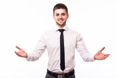 beyaz üzerine yakışıklı işadamı