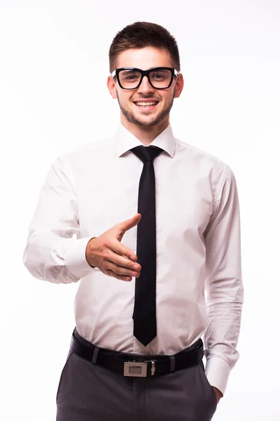 Homem de negócios bonito no branco — Fotografia de Stock