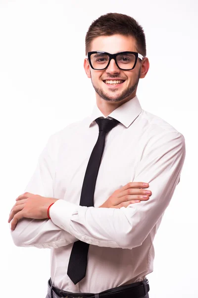 Homem de negócios bonito no branco — Fotografia de Stock