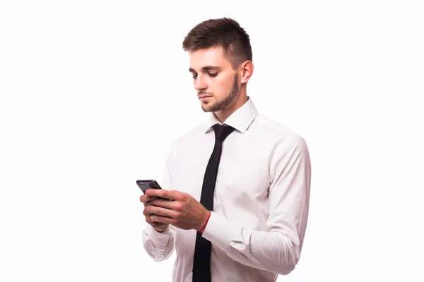 Guapo hombre de negocios en blanco — Foto de Stock