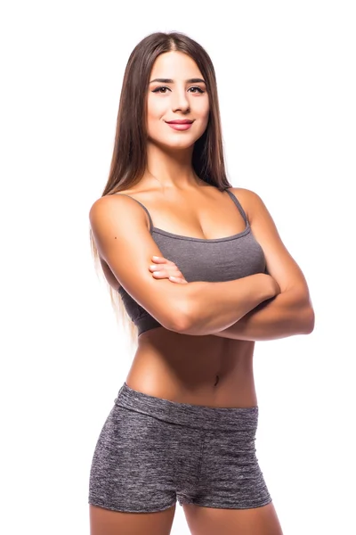 Atractiva mujer fitness, cuerpo femenino entrenado — Foto de Stock