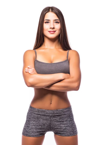 Mulher fitness atraente, corpo feminino treinado — Fotografia de Stock