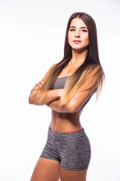 Atractiva mujer fitness, cuerpo femenino entrenado — Foto de Stock