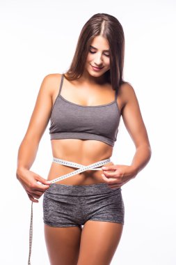 Spor giyim ile mükemmel fitness vücut fitness kadında