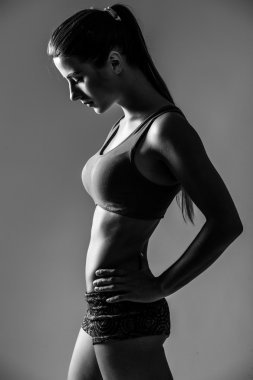 çekici fitness kadın, eğitimli kadın bedeni.