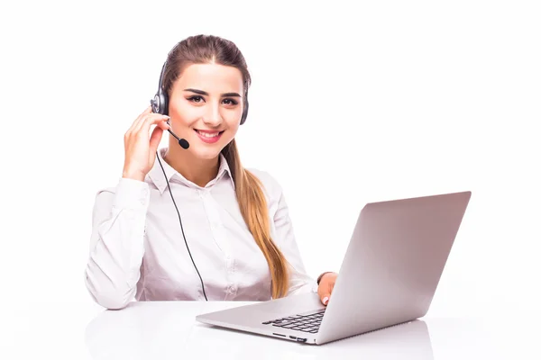 Operador de telefonía de soporte en auriculares — Foto de Stock