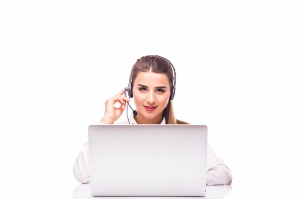 Operador de telefonía de soporte en auriculares — Foto de Stock