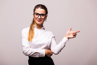 Güzel iş kadını işaret