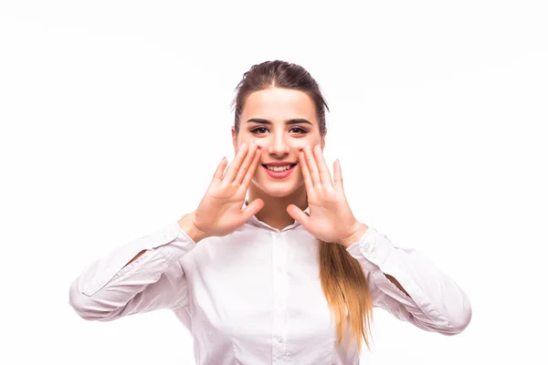 Mulher de negócios gritando — Fotografia de Stock