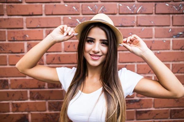 Beauty girl in jeans shirt — Stock Photo, Image